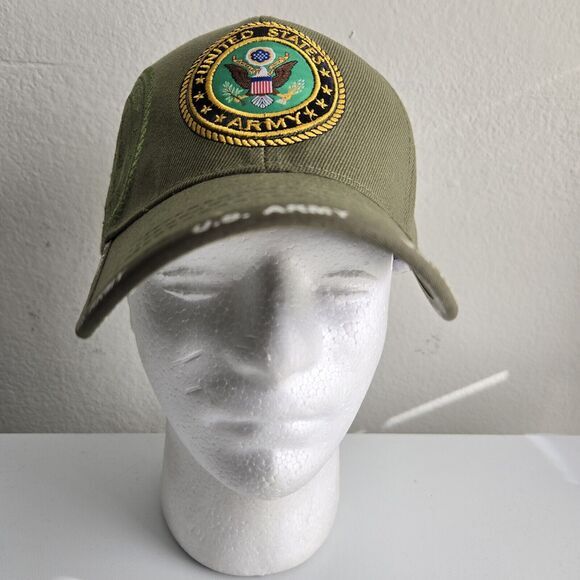 U.S. ARMY‎ Green Adjustable Cap Hat Officially Licensed U.S. WARRIORS Logo Seal - Picture 1 of 8